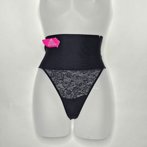 4/$35 NWT Maidenform Black Highwaist Lace Thong - Picture 1 of 10